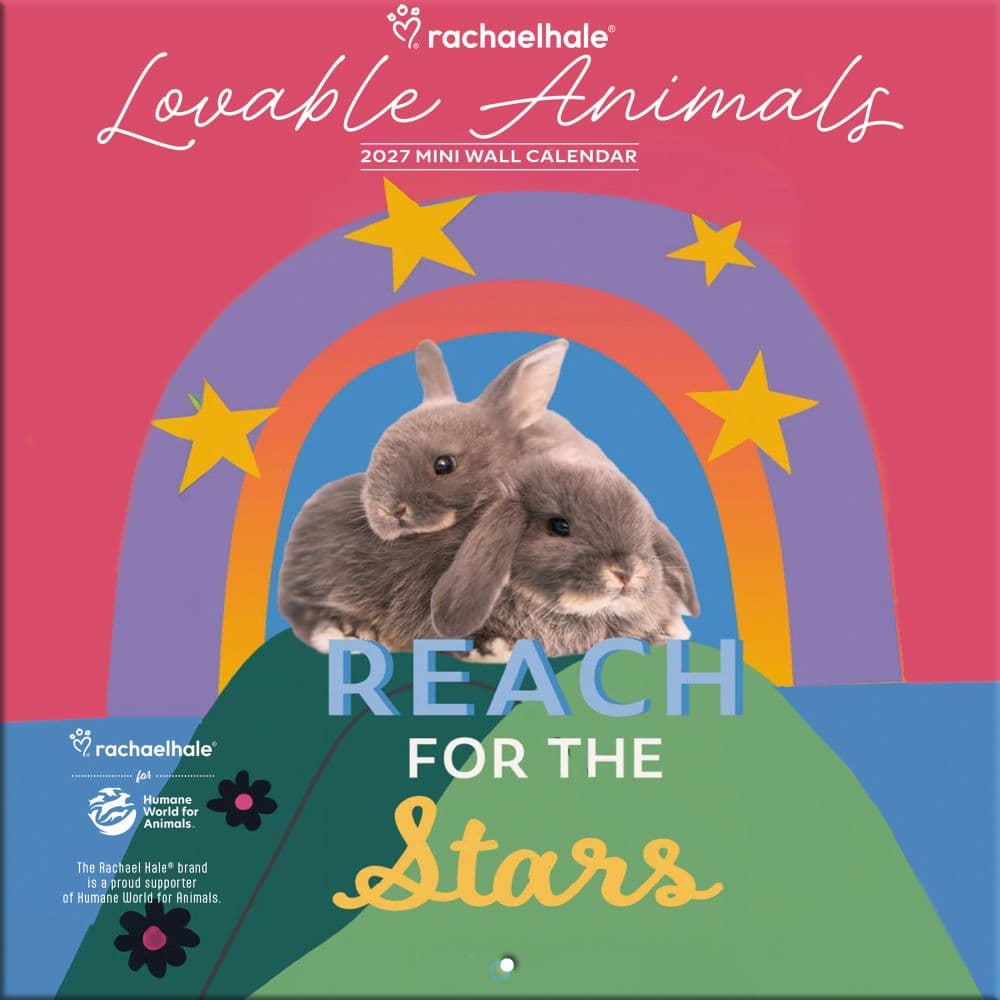 Rachel Hale Lovable Animals 2027 Mini Wall Calendar Main Product Image