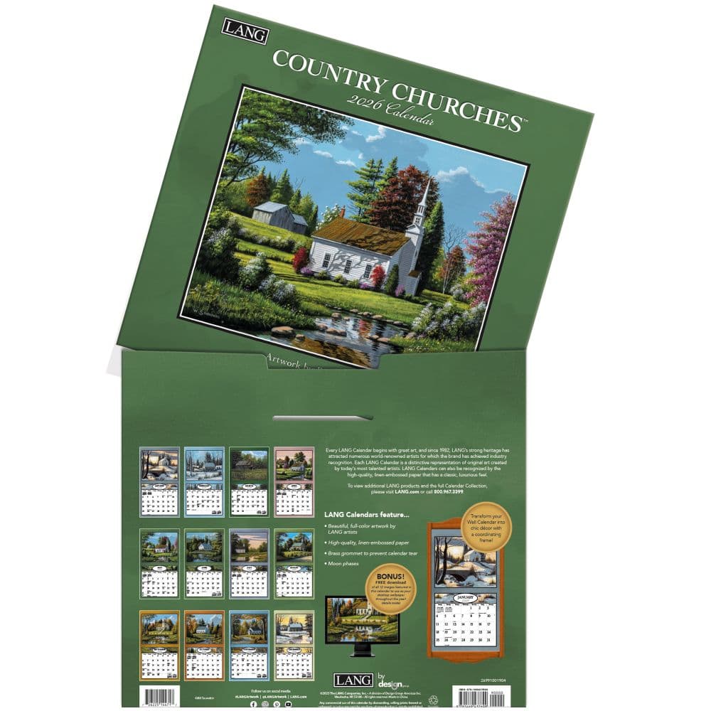 Country Churches 2026 Wall Calendar by Bill Saunders_ALT3