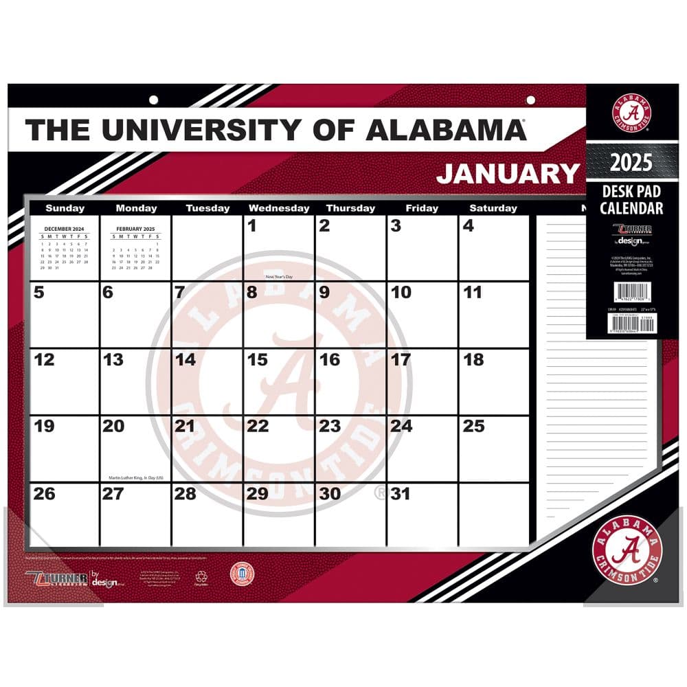 COL Alabama Crimson Tide 2025 Desk Pad Main Image