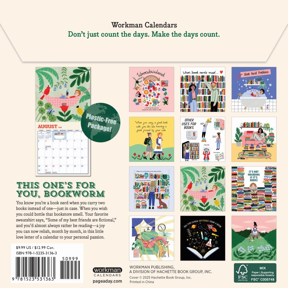 Book Nerd 2026 Mini Wall Calendar First Alternate Image