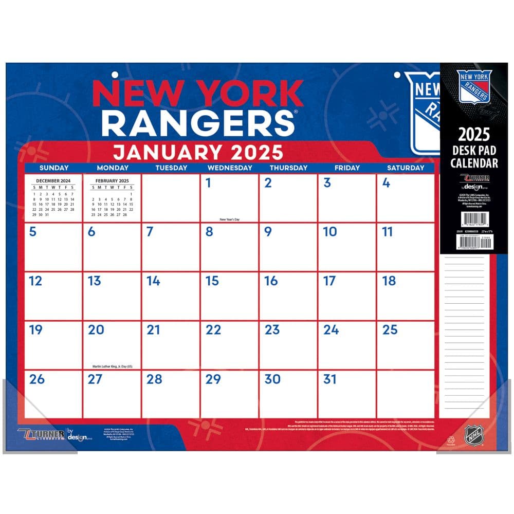 NHL New York Rangers 2025 Desk Pad