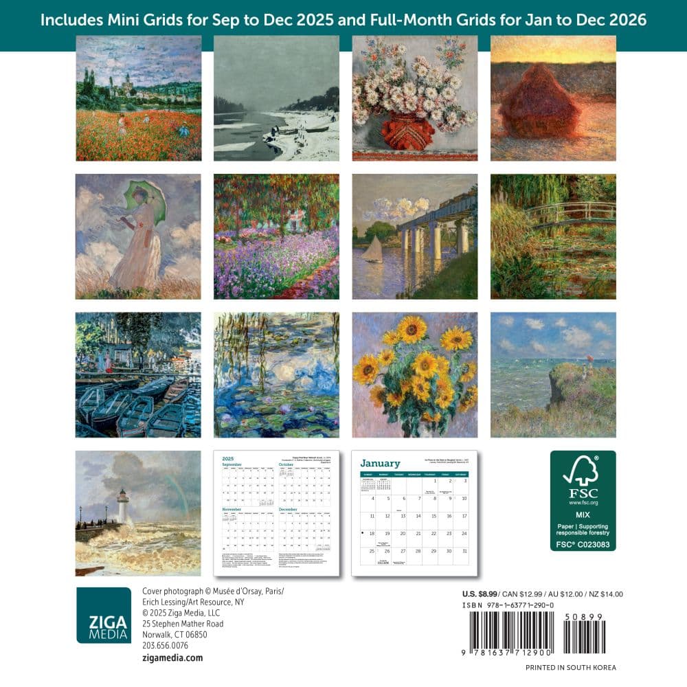 Monet Museum of Fine Arts 2026 Mini Wall Calendar First Alternate Image