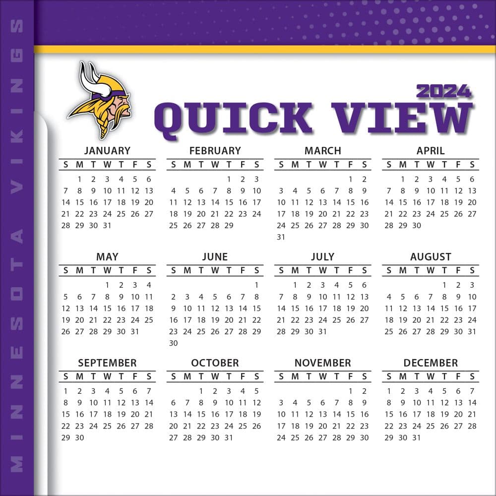 Minnesota Vikings Desk Calendar 2024 Ashli Lilith