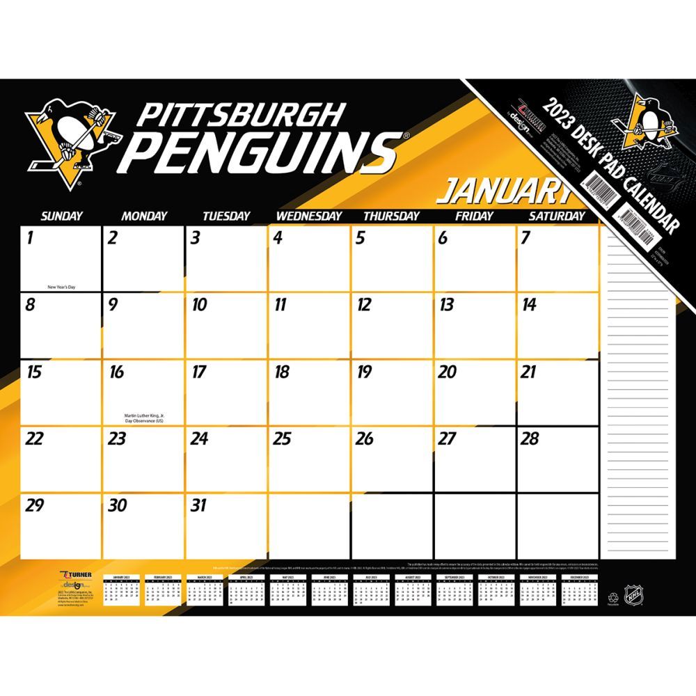 Pittsburgh Penguins 2023 Desk Pad