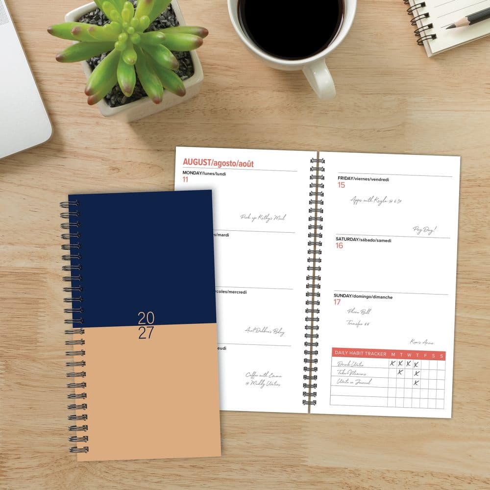 Navy and Tan Duotone 2027 Weekly Planner Third Alternate Image