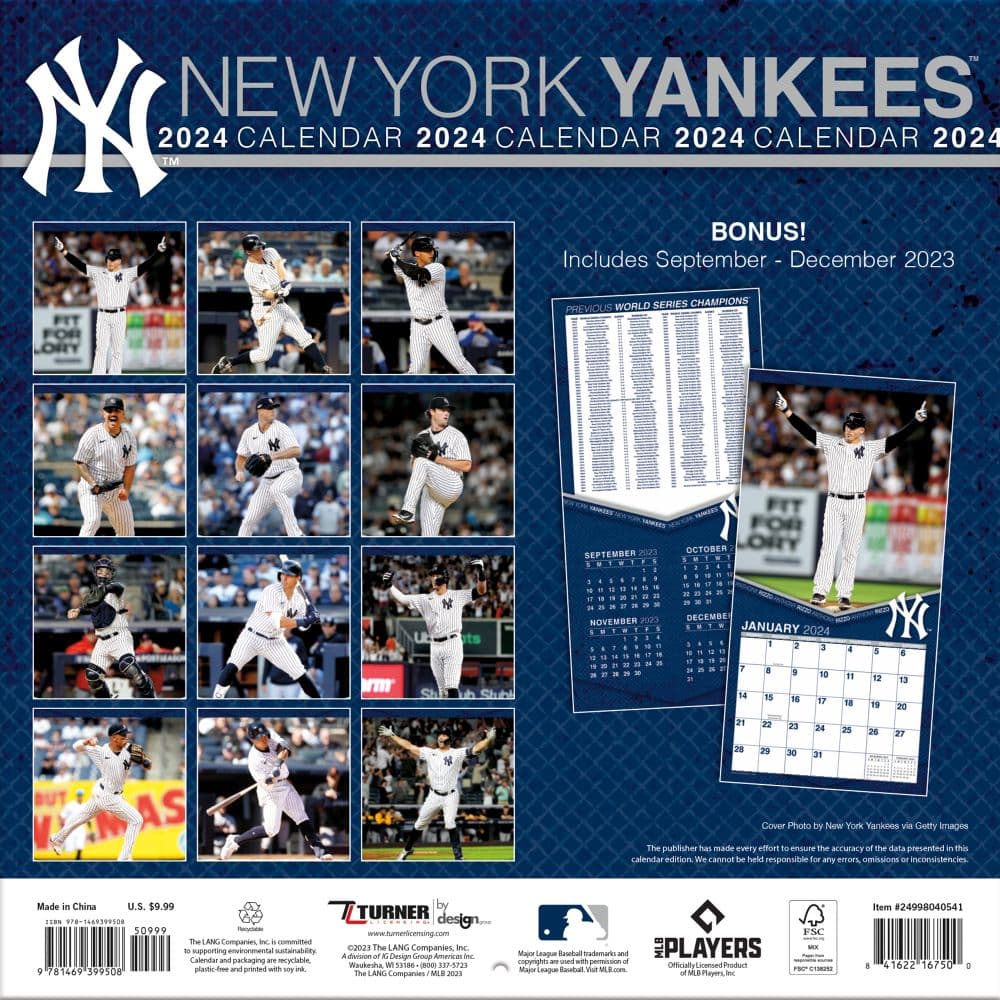 New York Yankees 2025 Mini Wall Calendar