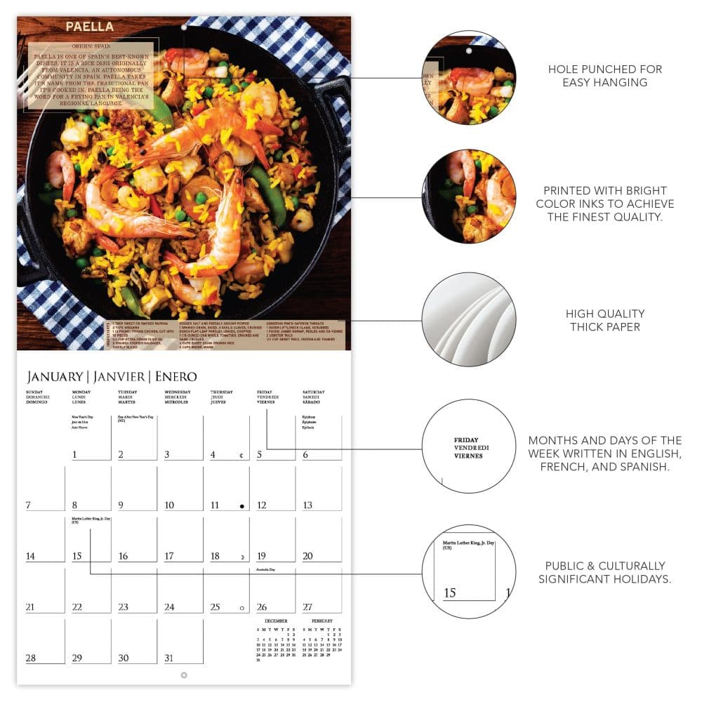 Foodie Adventures 2025 Wall Calendar interior