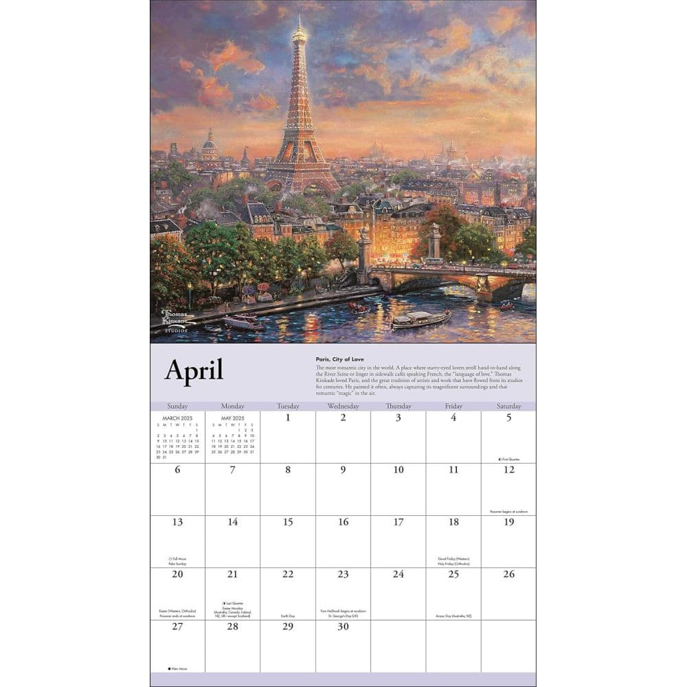 Kinkade Travels Deluxe 2025 Wall Calendar