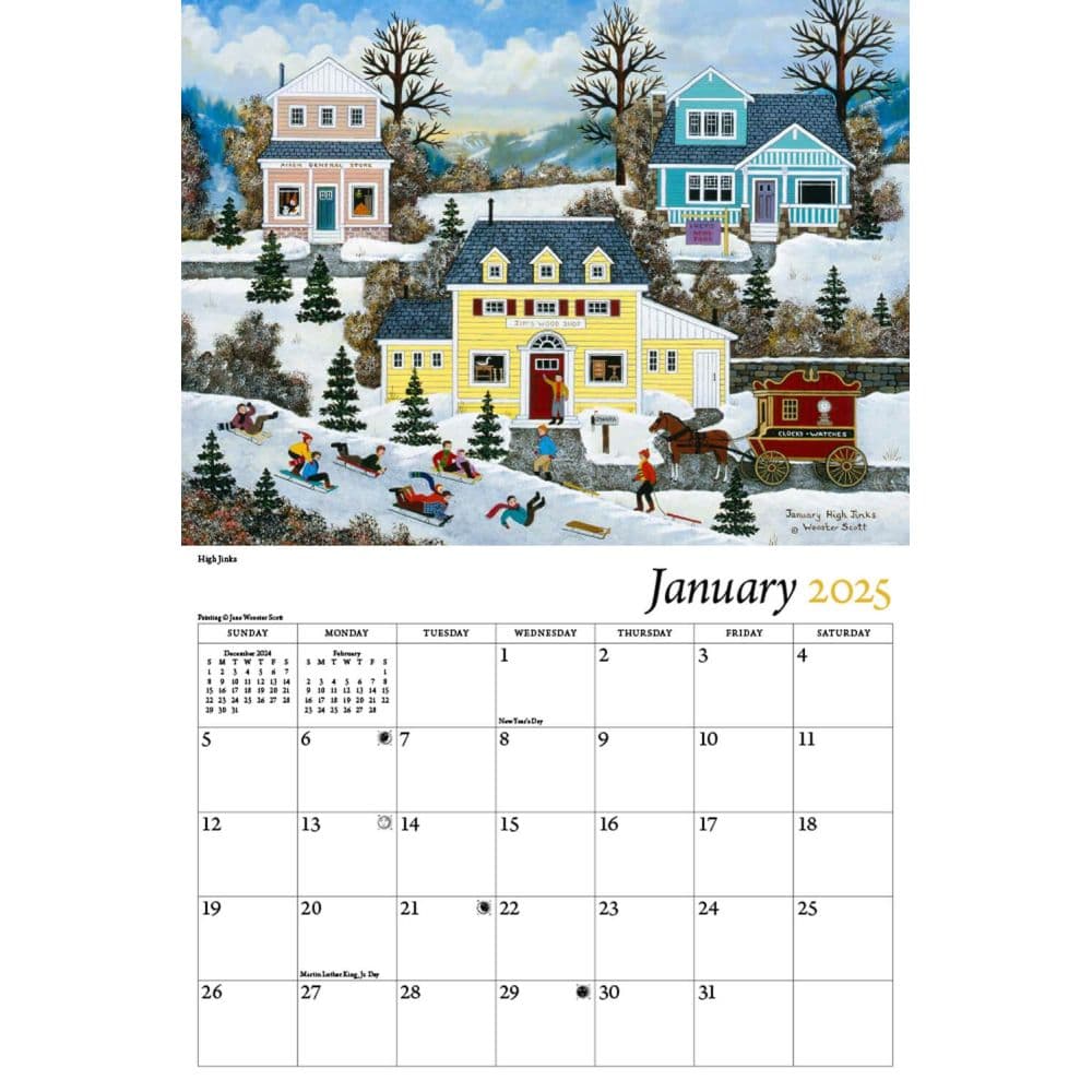 American Folk Art 2025 Wall Calendar Second Alternate Image width="1000" height="1000"