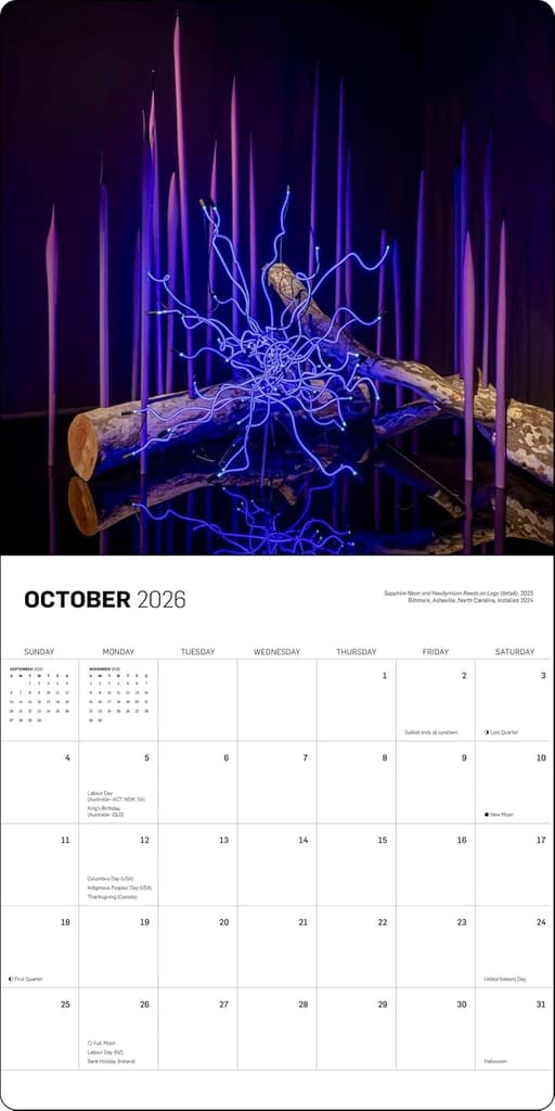 Chihuly 2026 Wall Calendar Interior 3