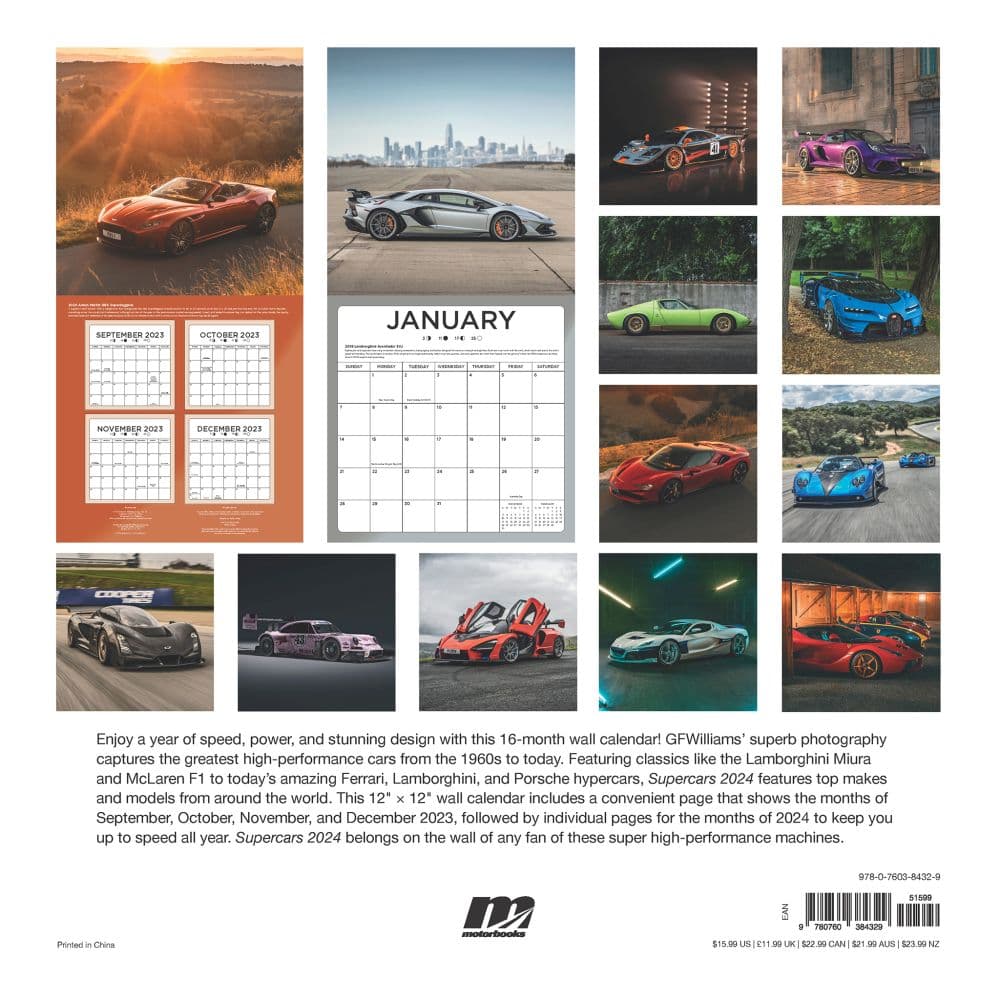 Supercars 2024 Wall Calendar