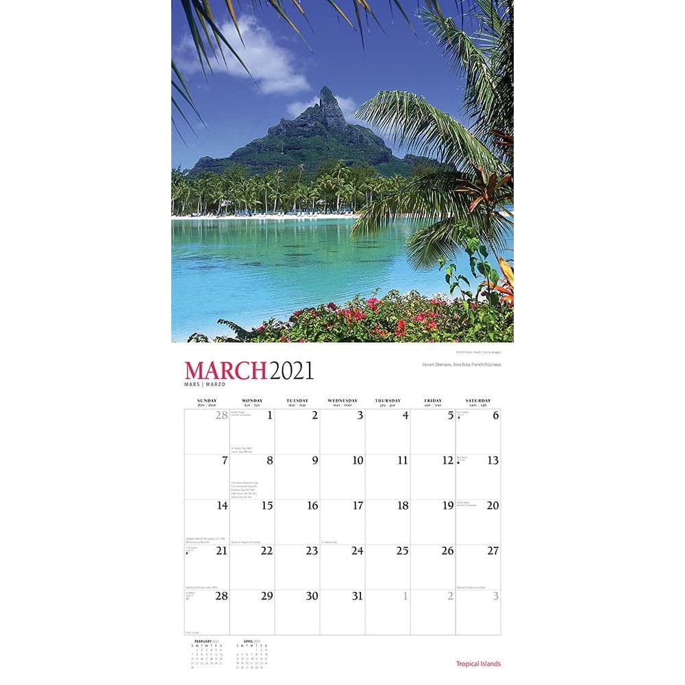 Tropical Islands Wall Calendar