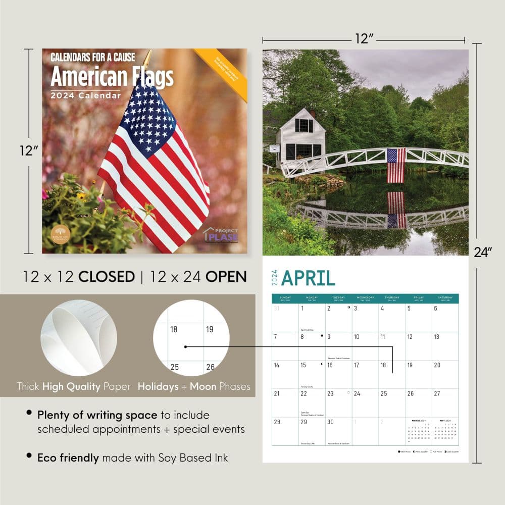 American Flags 2024 Wall Calendar Eighth Alternate Image width=&quot;1000&quot; height=&quot;1000&quot;