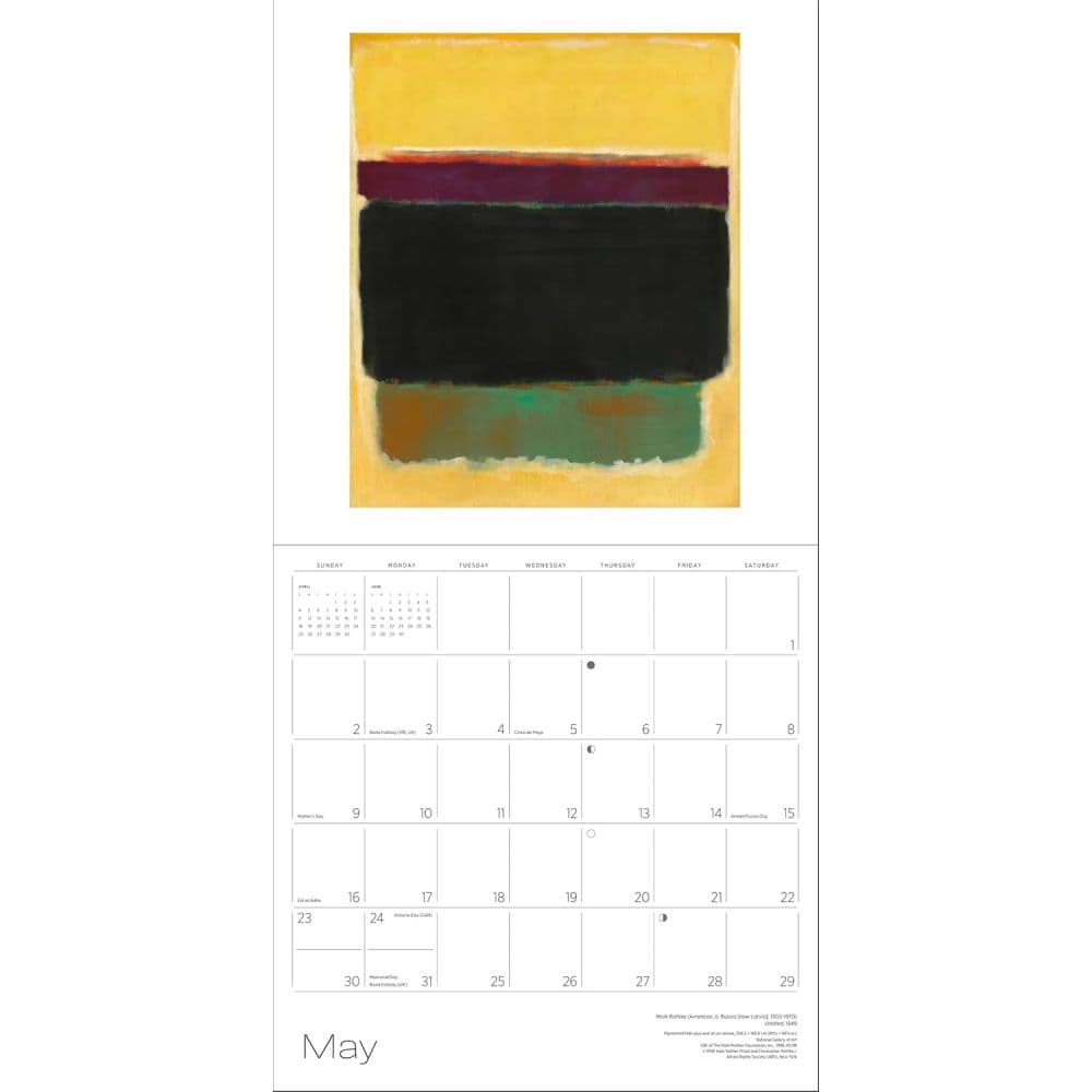 Rothko 2027 Wall Calendar Sixth Alternate Image