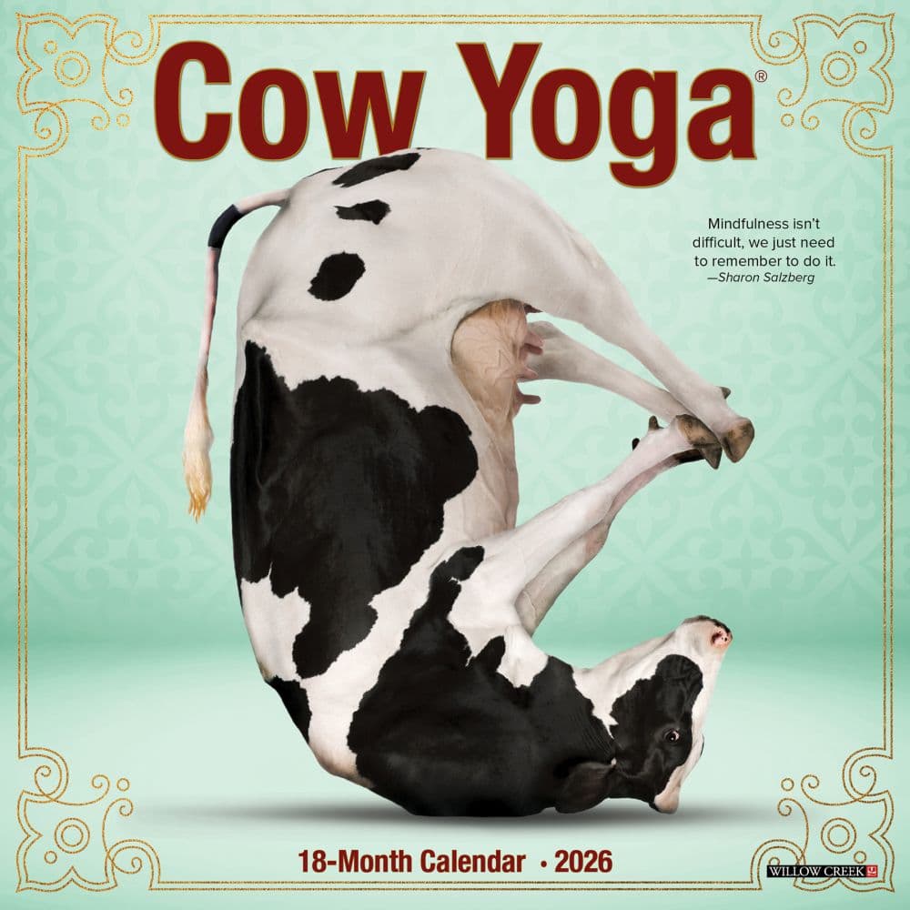 Cow Yoga 2026 Mini Wall Calendar Main Image