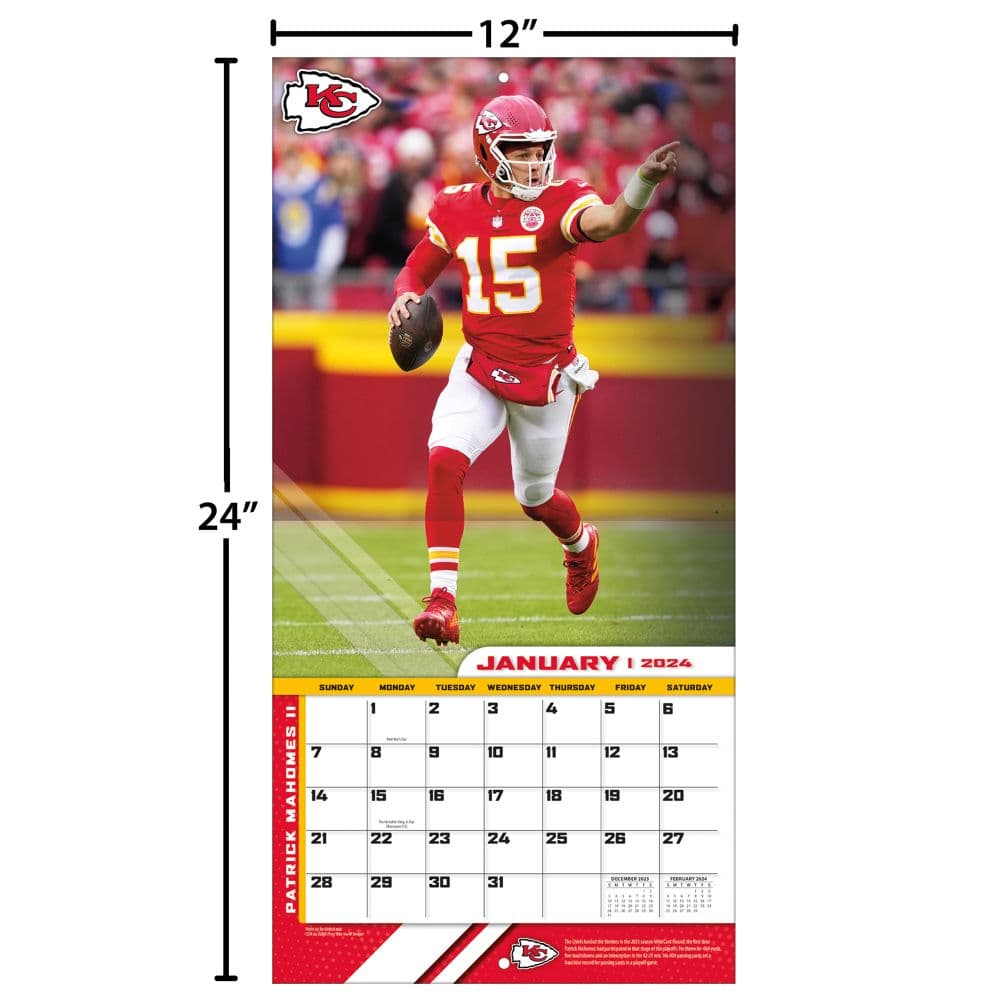 Patrick Mahomes 2024 Wall Calendar