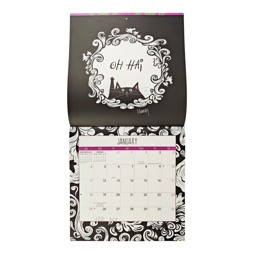 No Ordinary Cats by Leslie Moak Murray 2026 Wall Calendar Third Alternate Image