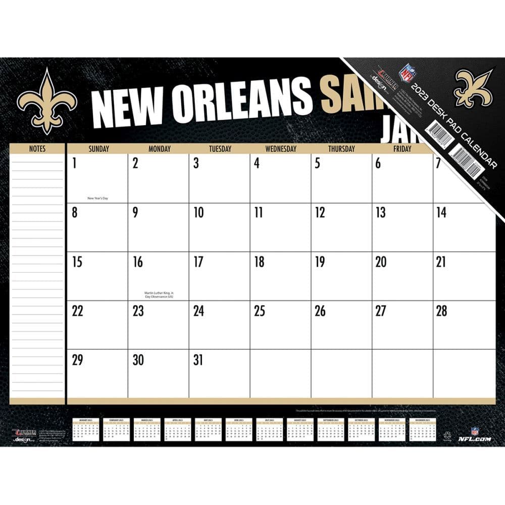 New Orleans Saints 2023 Desk Pad