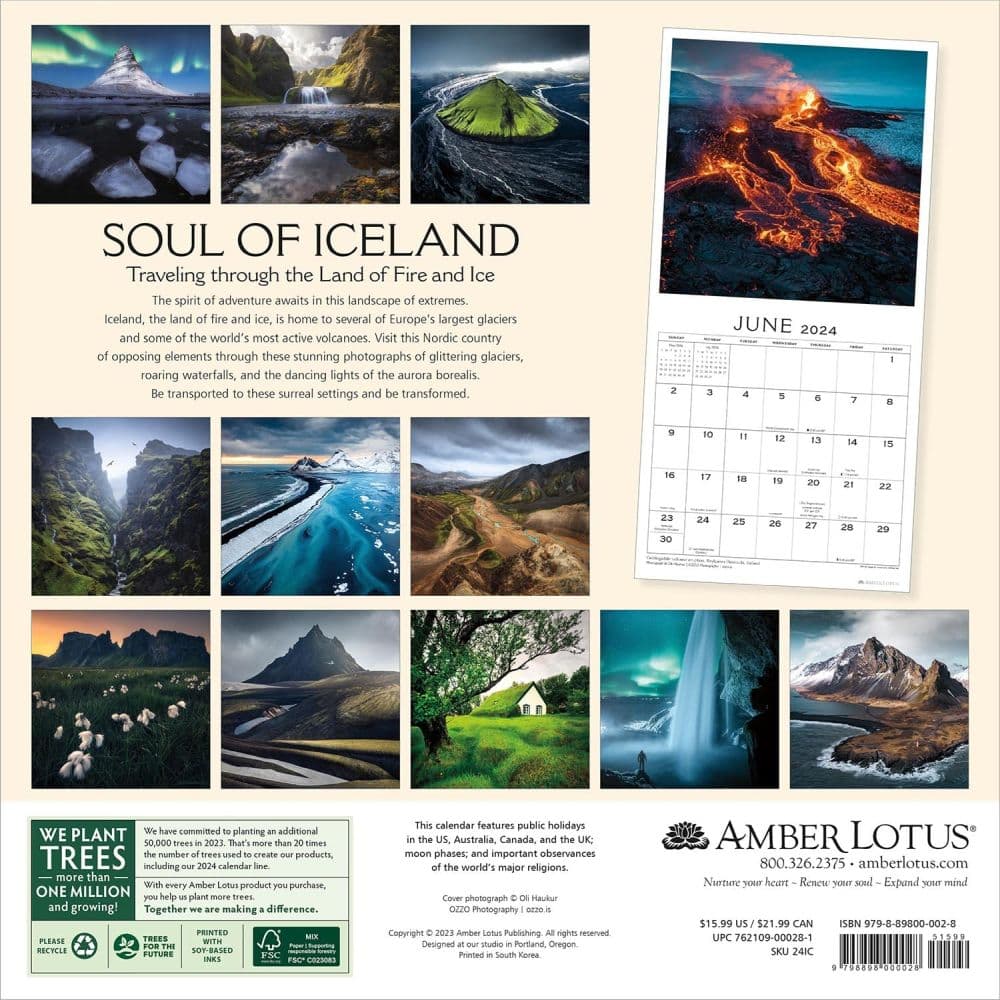 Iceland Soul of the Wall 2024 Wall Calendar Alt1