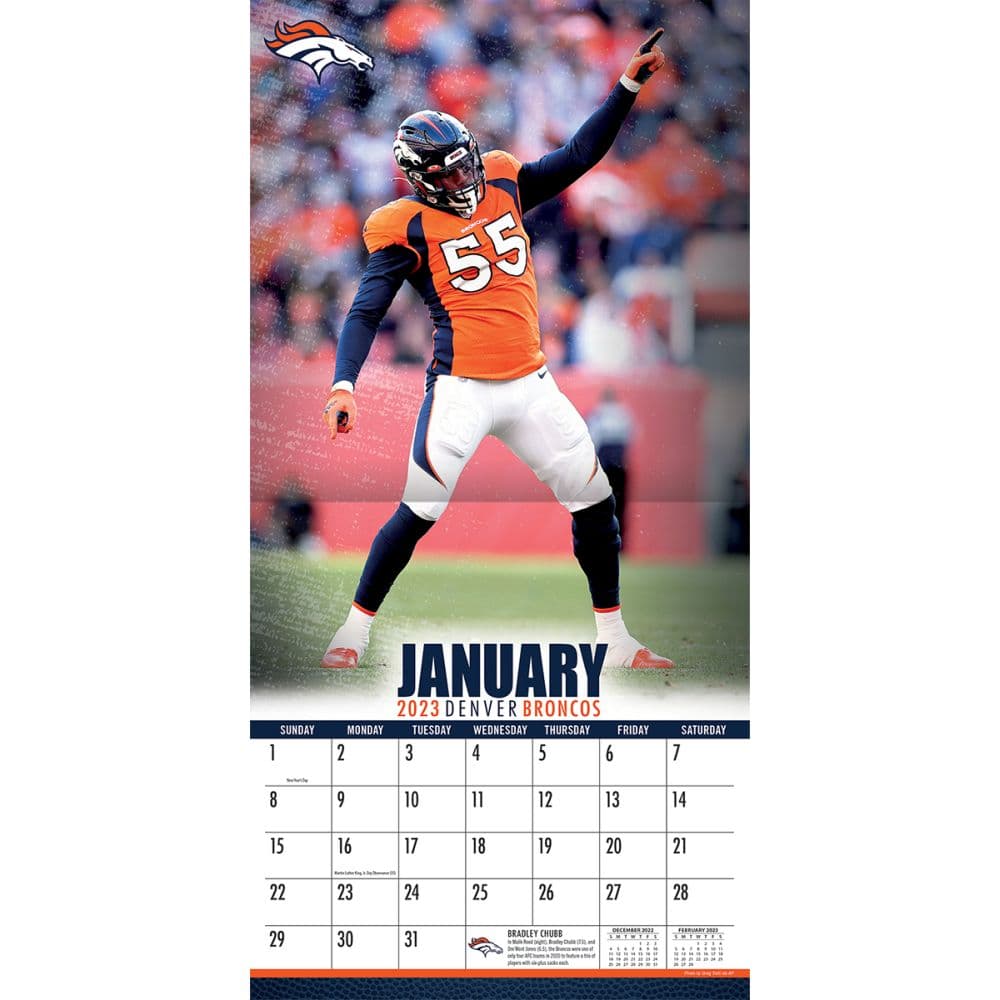 NFL Denver Broncos 2023 Mini Wall Calendar - Calendars.com