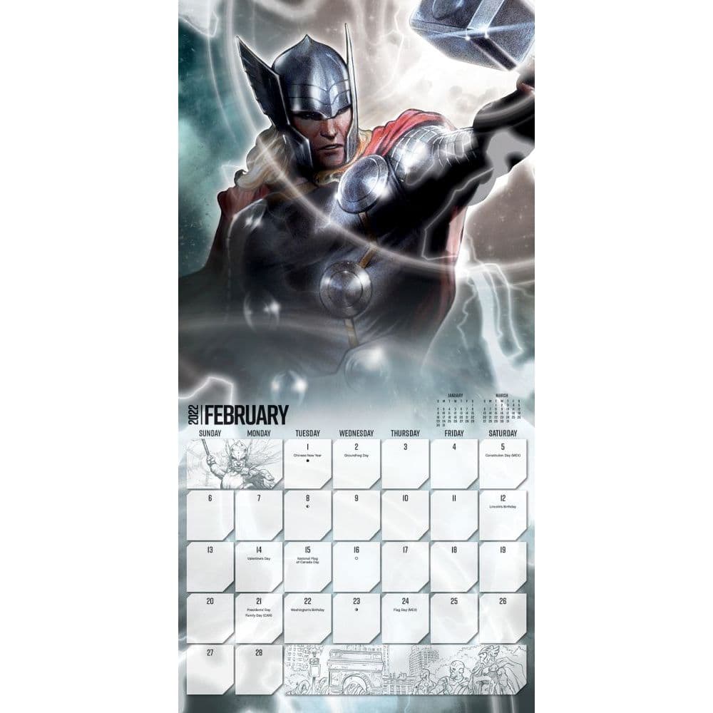 Trends International 2022 Marvel Avengers Mini Wall Calendar w 