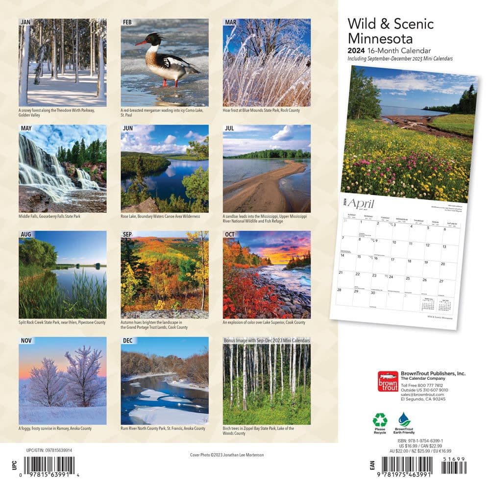 Minnesota Wild and Scenic 2024 Wall Calendar