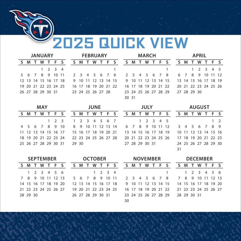 NFL Tennessee Titans 2025 Desk Calendar quick view