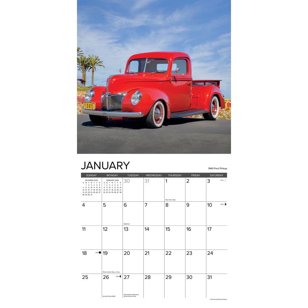 Classic Cars and Trucks 2026 Wall Calendar Second Alternate Image