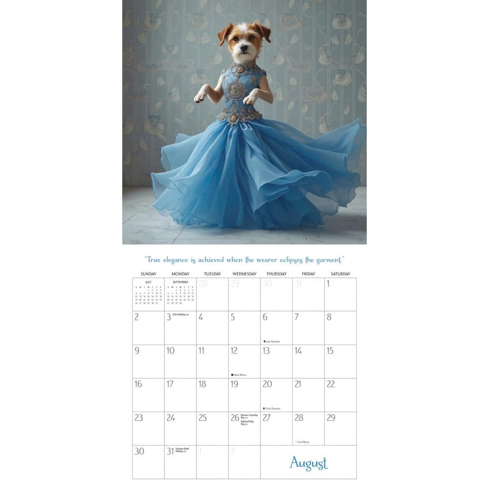 Dogs All Dressed Up 2026 Wall Calendar Fourth Alternate Image