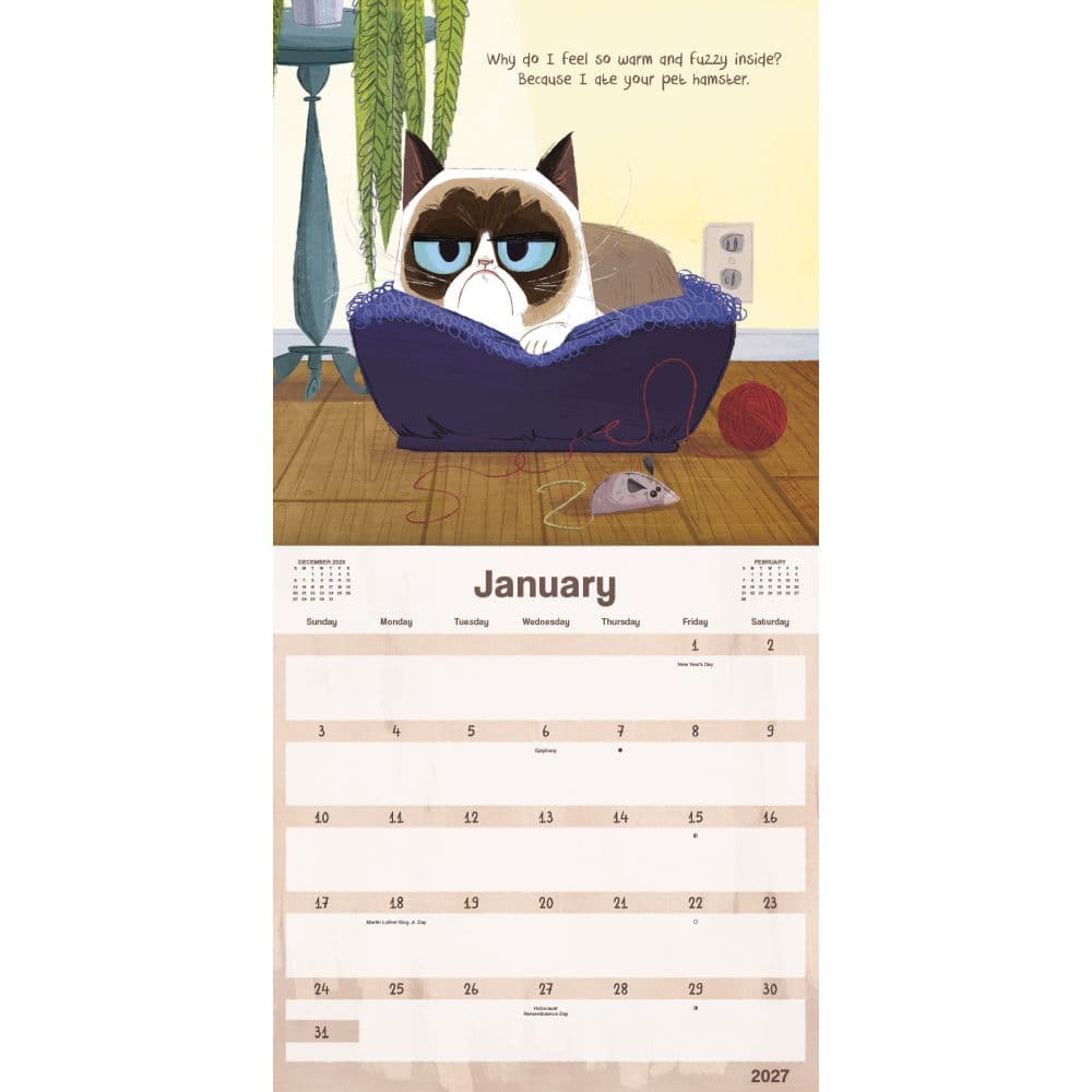 Grumpy Cat 2027 Mini Wall Calendar Second Alternate Image