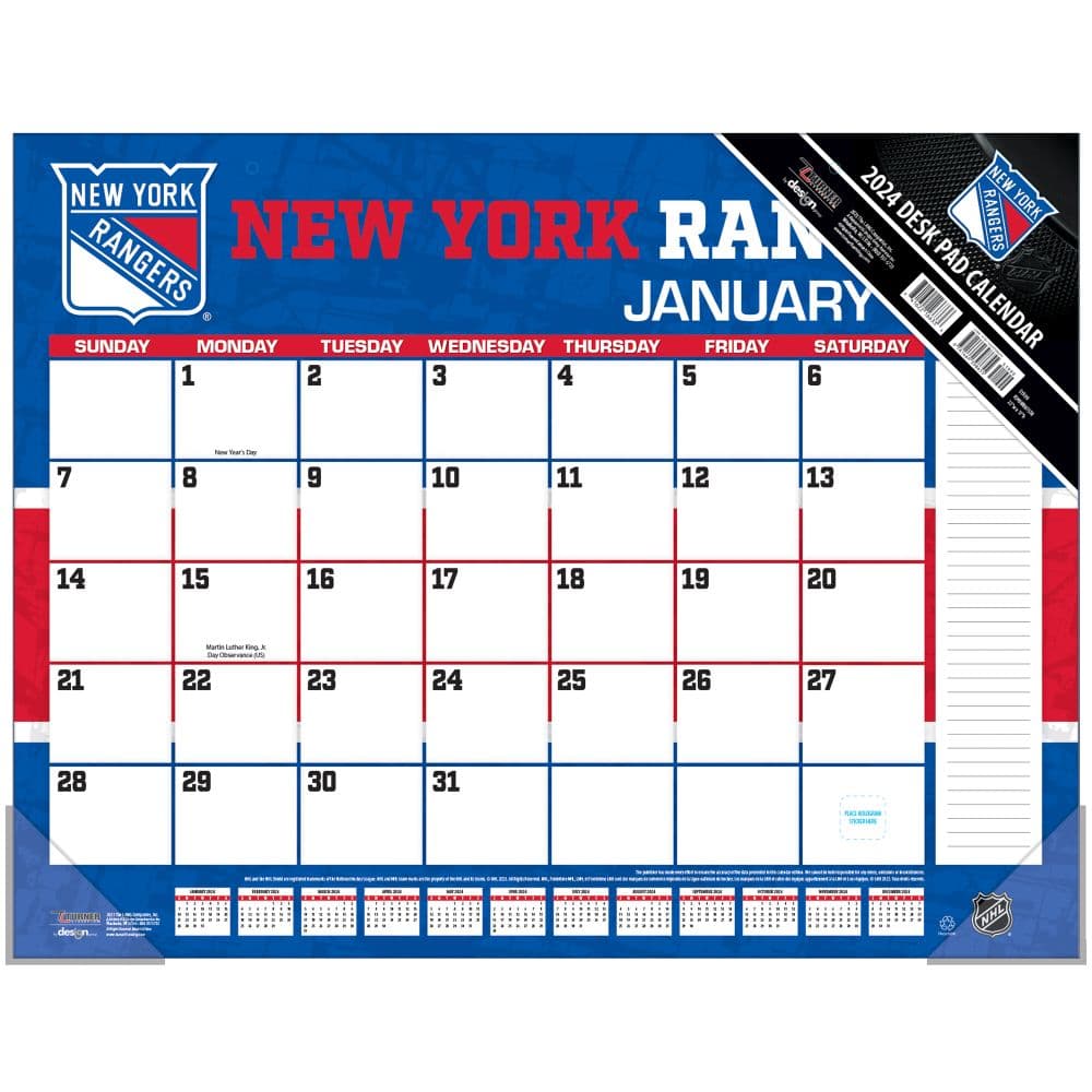 New York Rangers 2024 Desk Pad Main Product Image width=&quot;1000&quot; height=&quot;1000&quot;