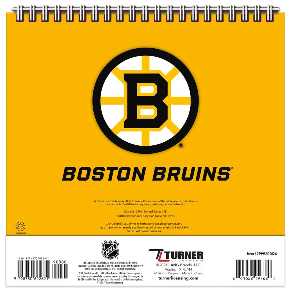 NHL Boston Bruins 2027 Desk Calendar First Alternate Image