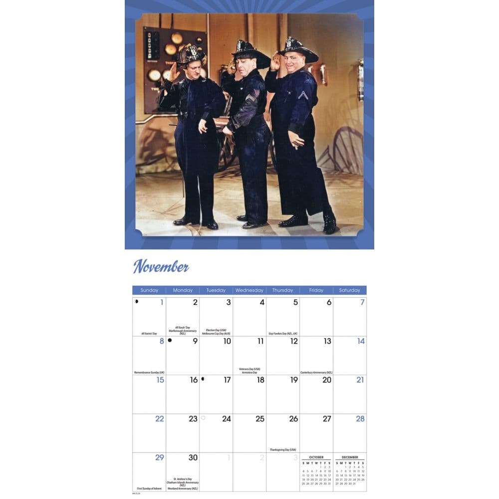 Three Stooges 2026 Mini Wall Calendar Fourth Alternate Image