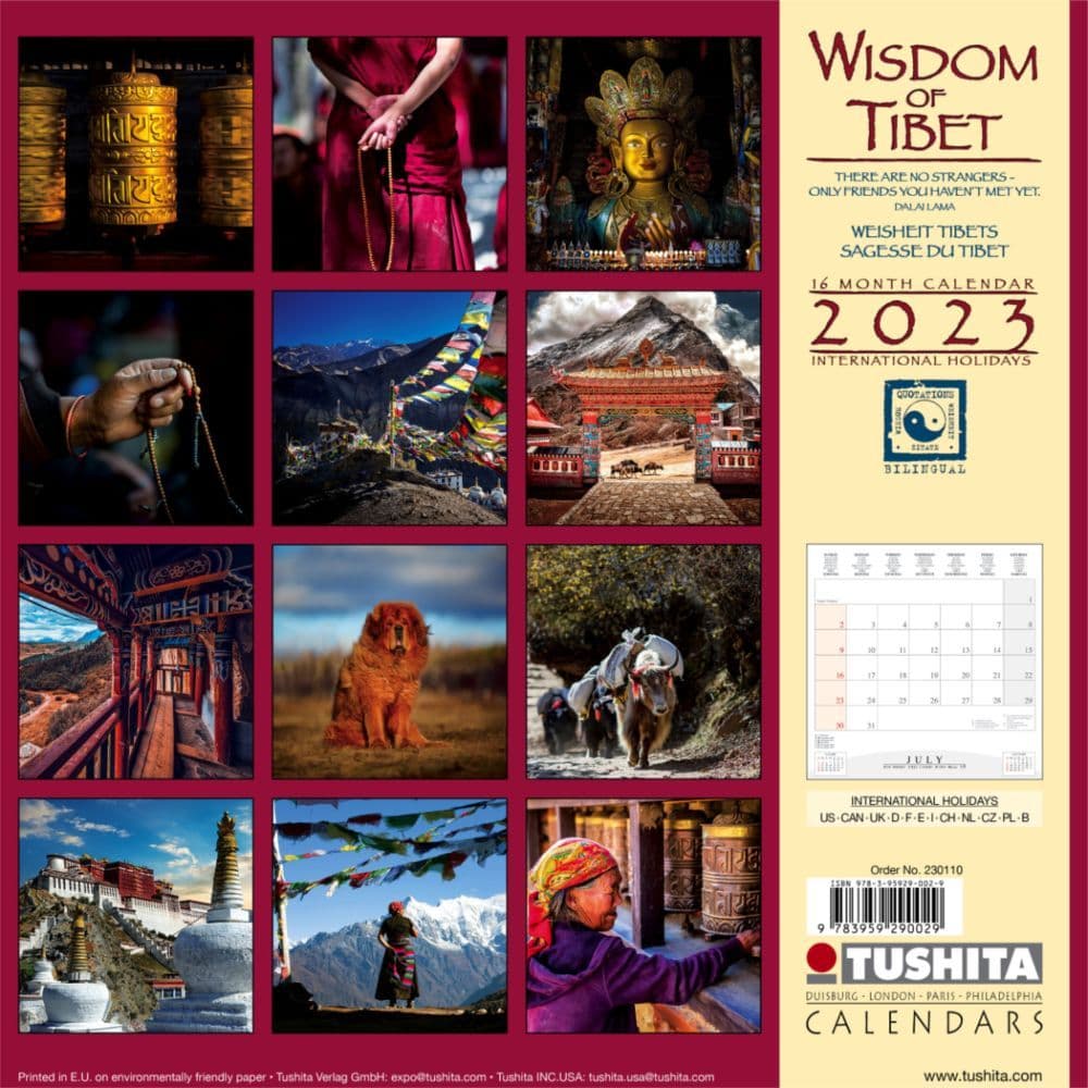 Tibetan Calendar 2023 Tibetan Wisdom 2023 Wall Calendar - Calendars.com