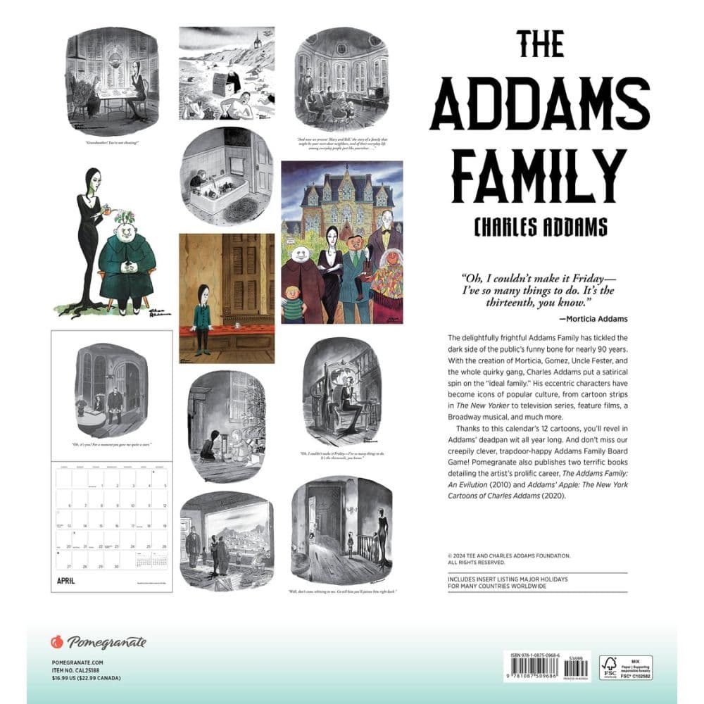 The Addams Family 2025 Wall Calendar Alt1