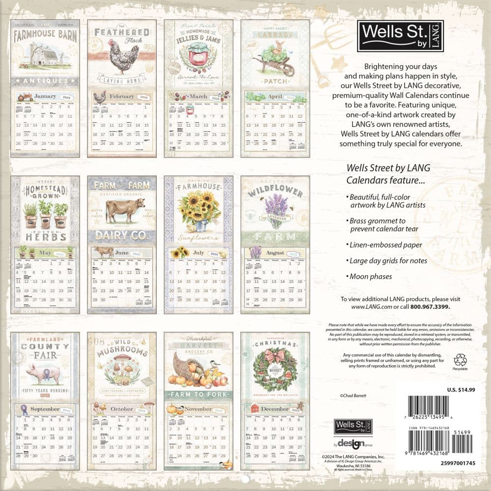 Farm Fresh by Chad Barrett 2025 Wall Calendar First Alternate Image width="1000" height="1000"