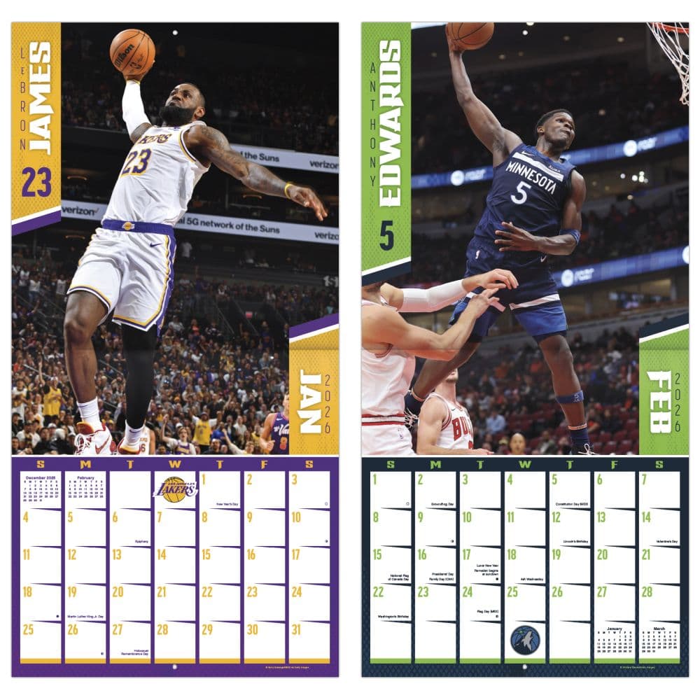 NBA Dunks 2026 Wall Calendar Fifth Alternate Image