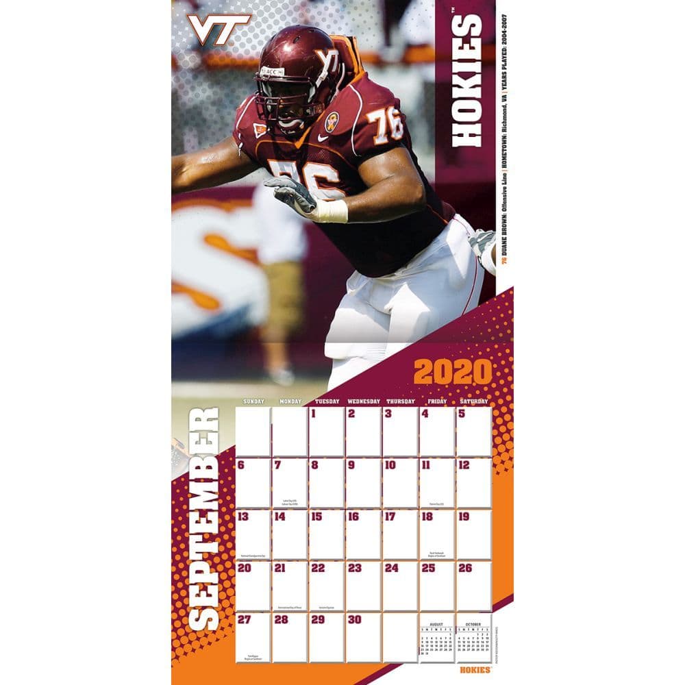 Virginia Tech Hokies Wall Calendar Calendars Com