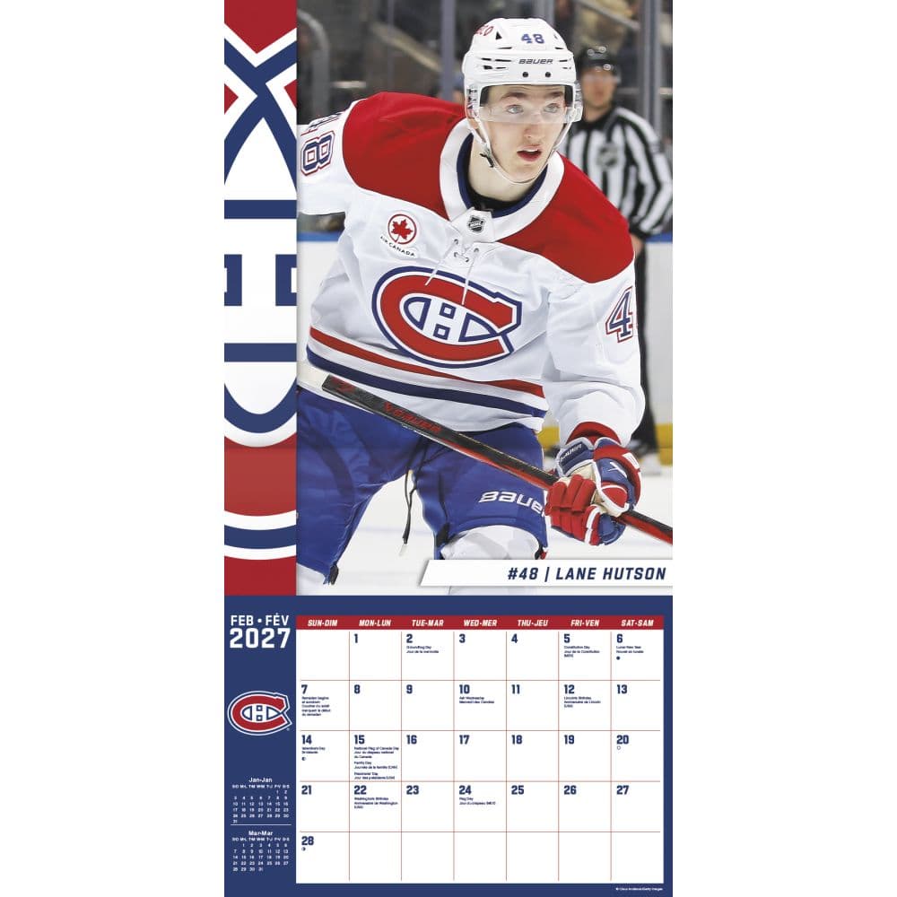 Montreal Canadiens Bilingual French 2027 Wall Calendar Third  Alternate Image