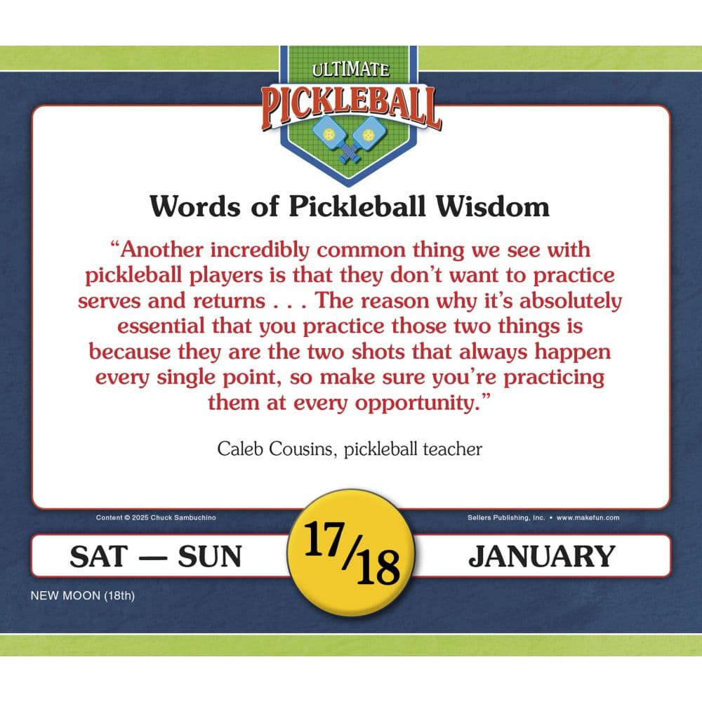 Ultimate Pickleball 2026 Desk Calendar Third Alternate Image
