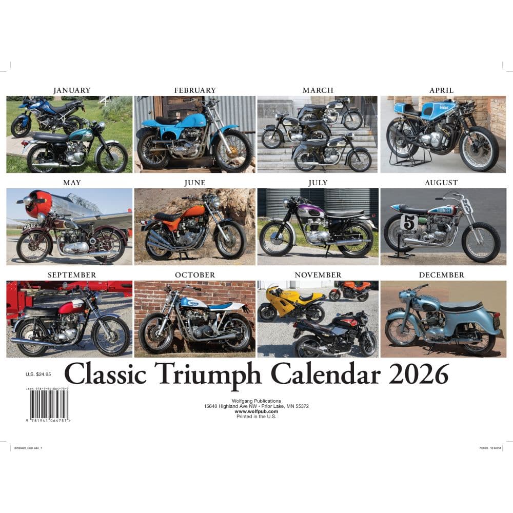 Triumph Classic 2026 Wall Calendar First Alternate Image