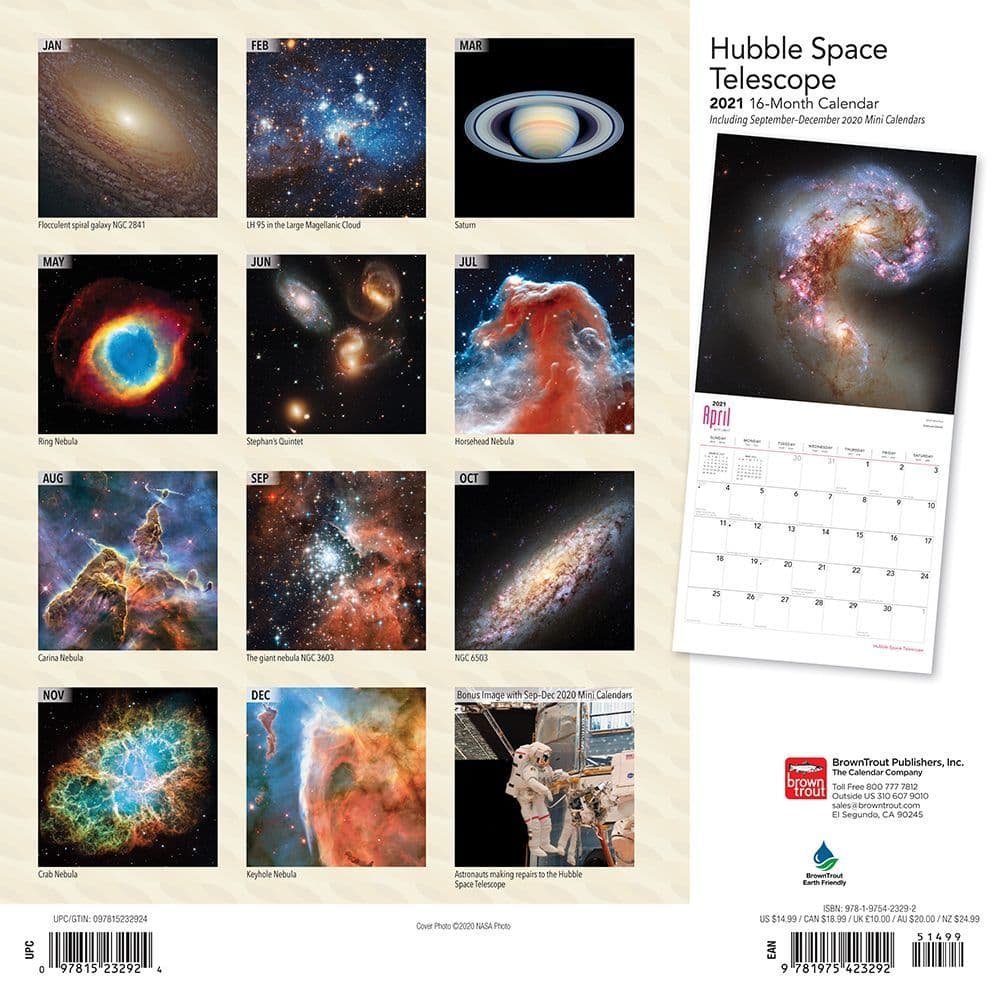 Hubble Space Telescope 2021 Wall Calendar Sv Calendars Com