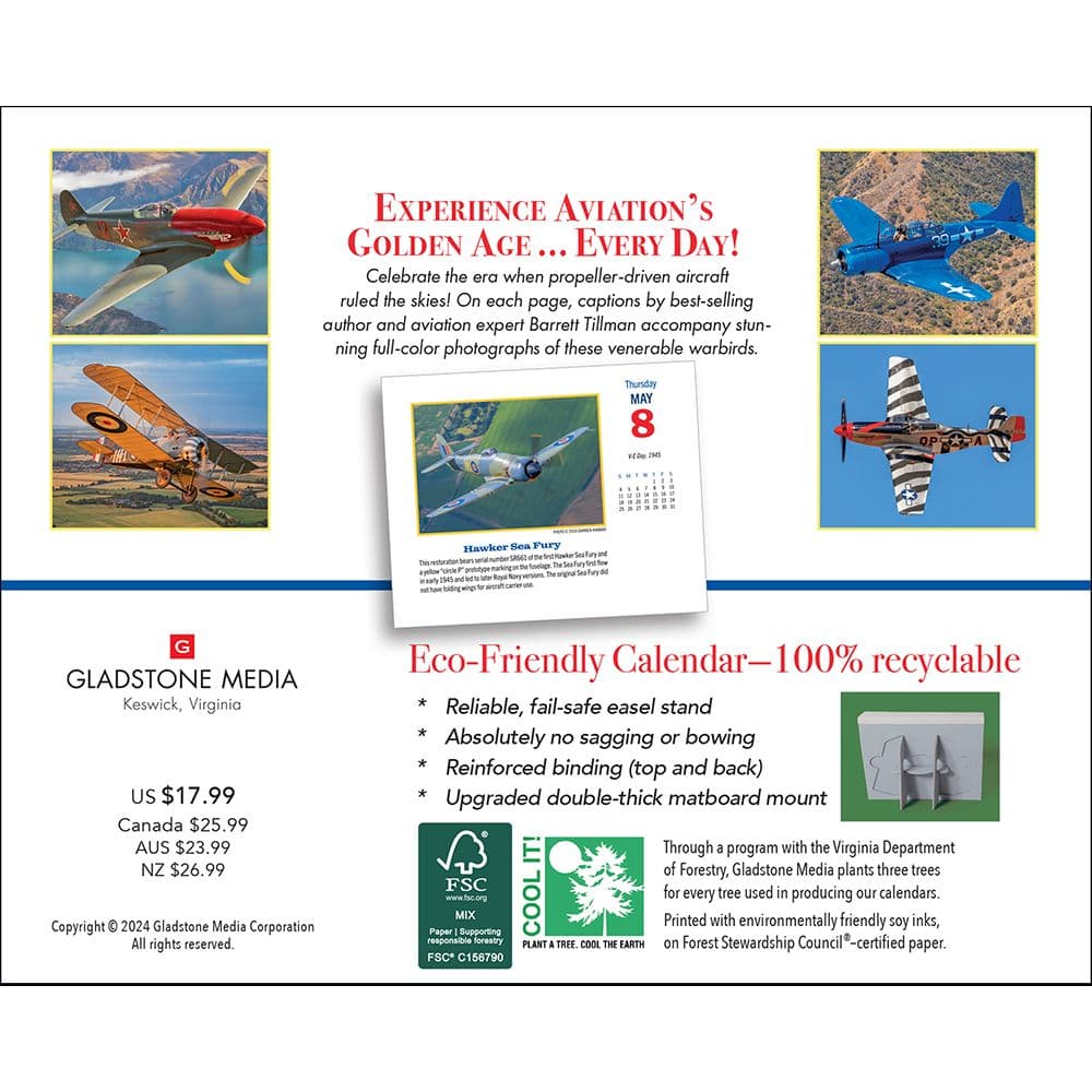 Golden Age of Flight 2025 Desk Calendar