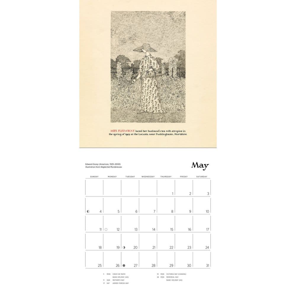 Edward Gorey 2025 Mini Wall Calendar Alt2