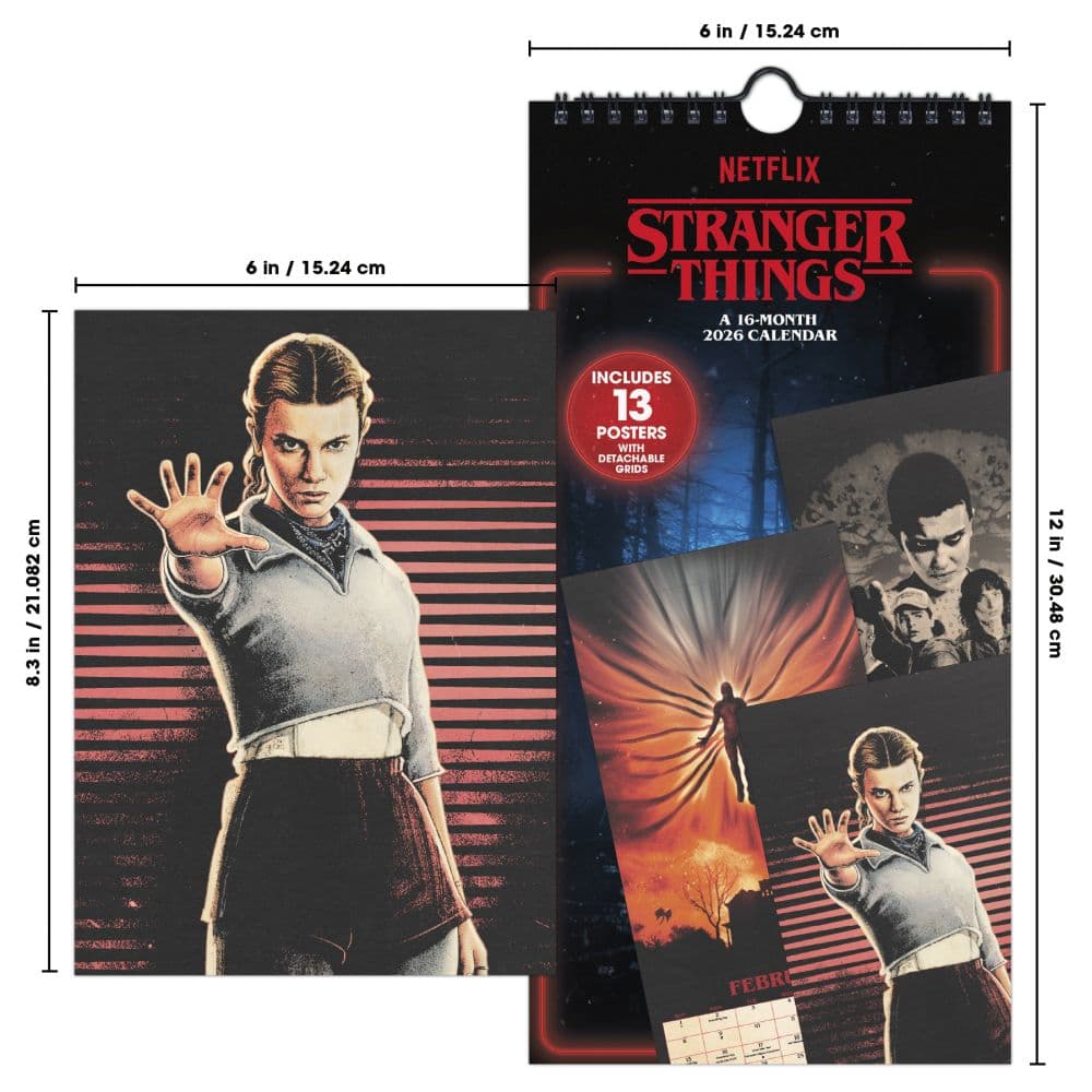 Stranger Things 2026 Slim Wall Calendar Second Alternate Image