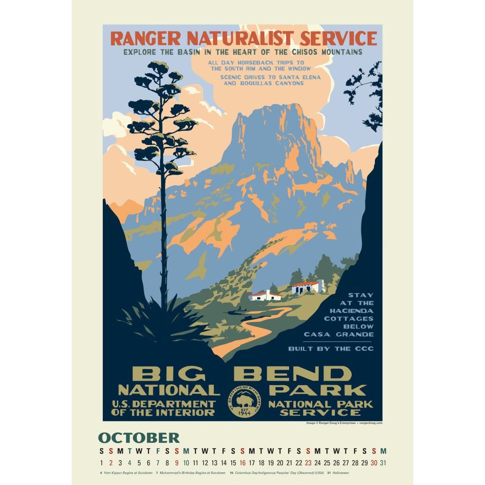 National Parks 2022 Calendar National Parks Poster Art Of The Wpa 2022 Large Wall Calendar - Calendars .Com
