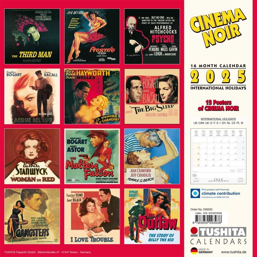 Cinema Noir 2025 Wall Calendar First Alternate Image width="1000" height="1000"