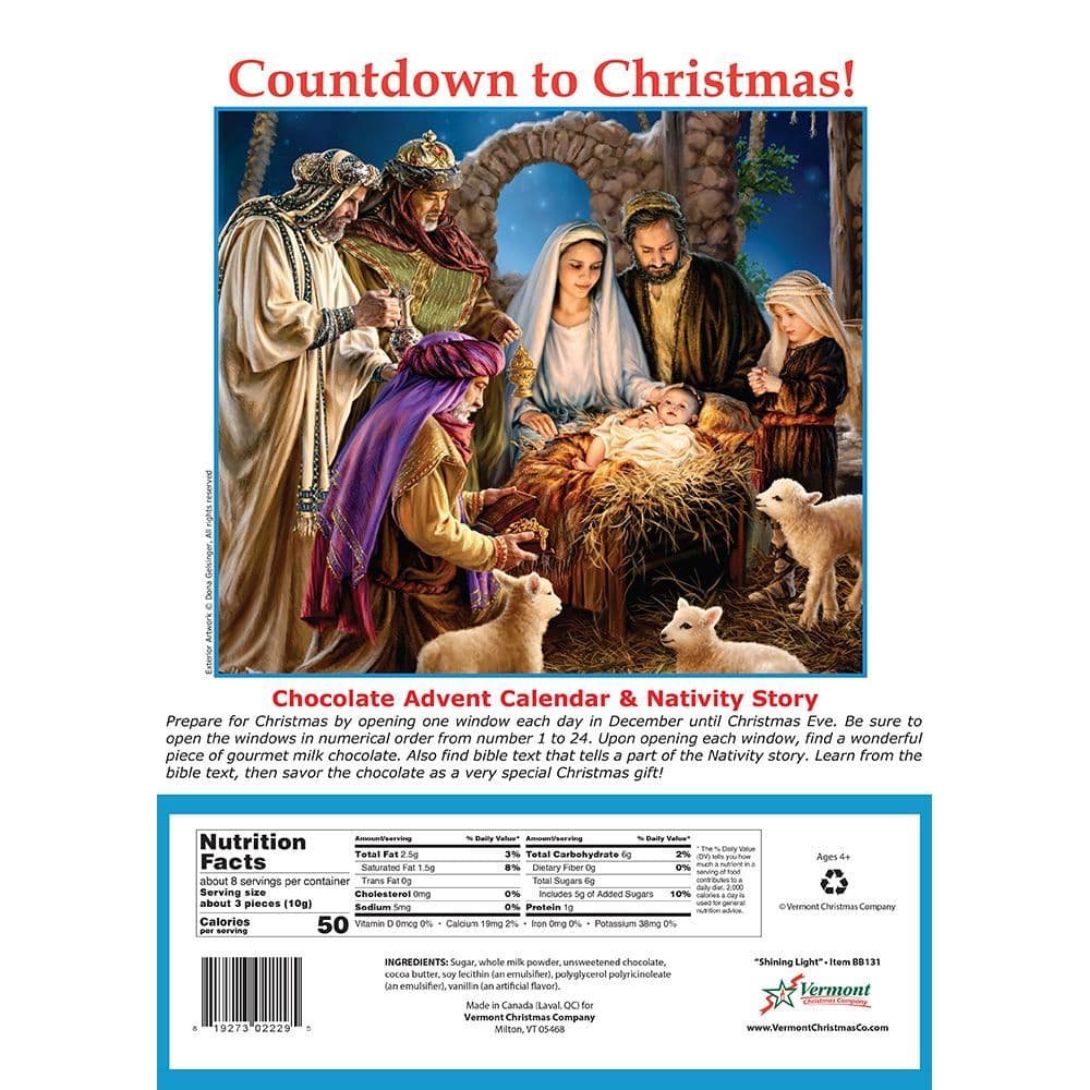 Shining Light Chocolate Advent Calendar Alternate Image 1