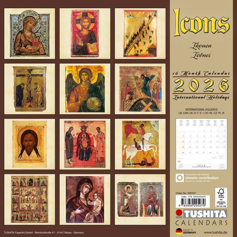 Icons 2026 Wall Calendar First Alternate Image