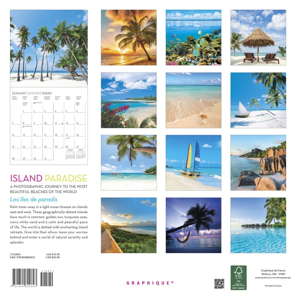 Island Paradise 2024 Wall Calendar Alternate Image 1